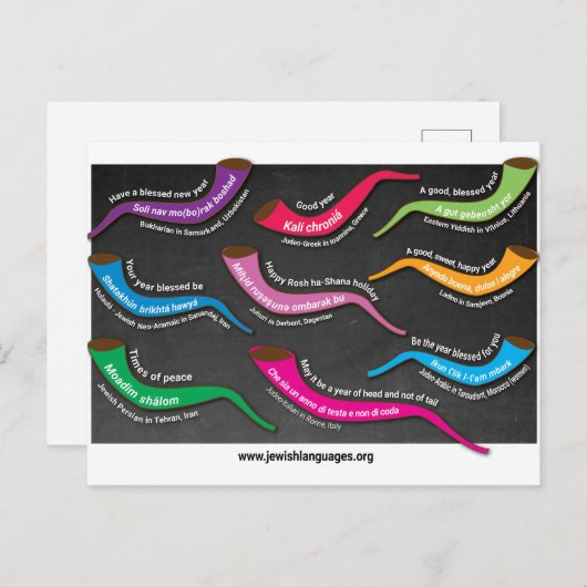 Carte postale Rosh Hashana (Devant / Derrière)