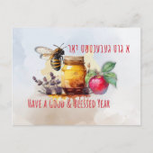 Carte Postale Rosh Hashana Yiddish Salutations Honey Apple (Devant)