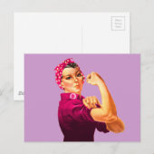 Carte Postale Rosie Le Riveter - Cancer Rose (Devant / Derrière)