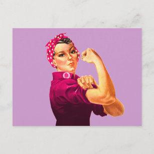 Carte Postale Rosie Le Riveter - Cancer Rose