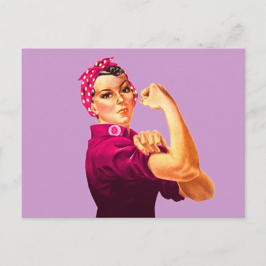 Carte Postale Rosie Le Riveter - Cancer Rose (Devant)