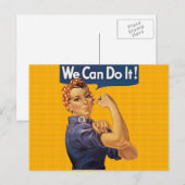 Carte Postale Rosie le Riveter Nous pouvons le faire Pois rouges (Devant / Derrière)