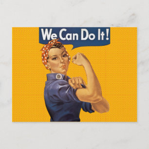Carte Postale Rosie le Riveter Nous pouvons le faire Pois rouges