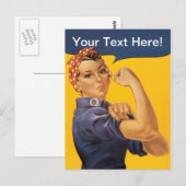 Carte Postale Rosie le Riveter Nous pouvons le faire! Votre text (Devant / Derrière)