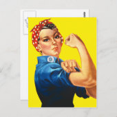 Carte Postale Rosie le Riveter, On Peut Le Faire ! (Devant / Derrière)