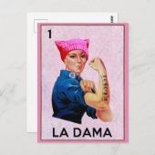 Carte Postale Rosie le Riveter résiste à La Dama Loteria (Devant / Derrière)