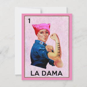 Carte Postale Rosie le Riveter résiste à La Dama Loteria