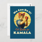 Carte Postale Rosie Les Dames De Chat Riveter Pour Kamala Harris (Devant / Derrière)