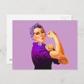 Carte Postale Rosie The Riveter - Violet (Devant / Derrière)