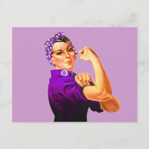 Carte Postale Rosie The Riveter - Violet