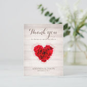 Carte Postale Rosier rouge en forme de coeur hhn01 (Debout devant)