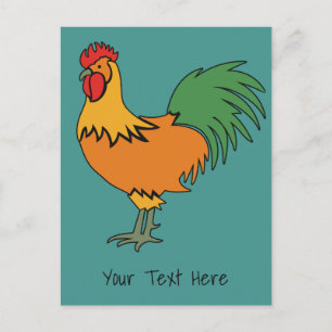 Carte postale Roster, texte et couleur personnalis