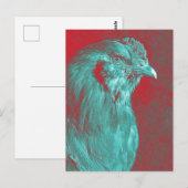 Carte postale Roster turquoise (Devant / Derrière)