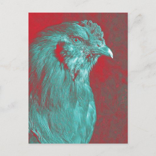 Carte postale Roster turquoise (Devant)