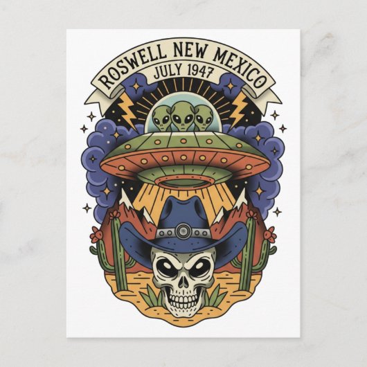 Carte Postale Roswell Nouveau-Mexique Alien (Devant)