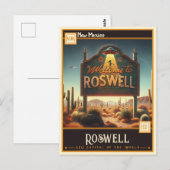 Carte Postale Roswell, Nouveau-Mexique | VINTAGE (Devant / Derrière)