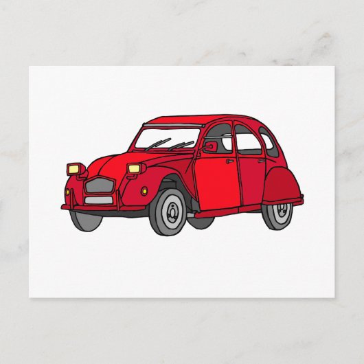Carte Postale Rote Ente (2CV) (Devant)