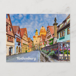 Carte Postale Rothenburg, Allemagne Bâtiments de rue médiévale