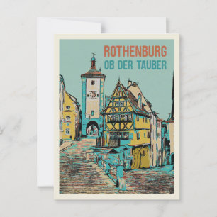 Carte Postale Rothenburg médiévale ob der Tauber, Bavière