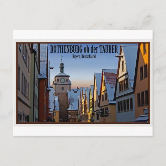 Carte Postale Rothenburg od Tauber - Weisserturm hiver (Devant)