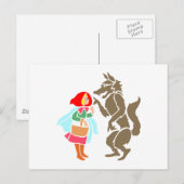 Carte Postale Rotkäppchen Wolf petite hotte rouge (Devant / Derrière)