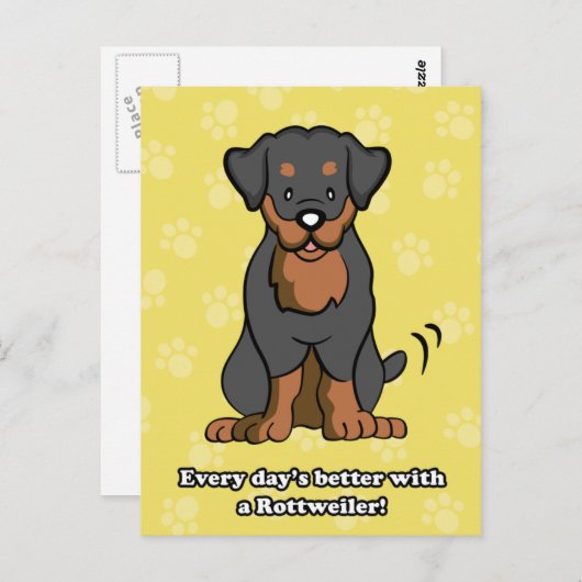 Carte postale Rottweiler (Devant / Derrière)