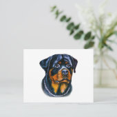Carte Postale Rottweiler à l'aquarelle (Debout devant)
