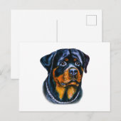 Carte Postale Rottweiler à l'aquarelle (Devant / Derrière)