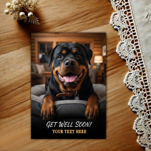 Carte postale Rottweiler adorable pour un prompt r