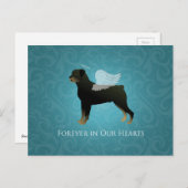 Carte Postale Rottweiler Angel - Conception de Mémorial pour ani (Devant / Derrière)