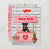 Carte Postale Rottweiler Chien Valentine's Day Kissing Booth (Devant / Derrière)