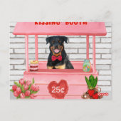Carte Postale Rottweiler Chien Valentine's Day Kissing Booth (Dos)