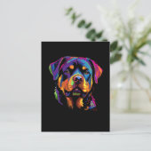 Carte Postale Rottweiler Coloré (Debout devant)