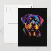 Carte Postale Rottweiler Coloré (Devant / Derrière)