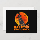 Carte Postale Rottweiler drôle Joyeux Halloween Chien Amateurs c (Devant / Derrière)