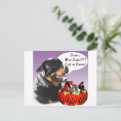 Carte Postale Rottweiler Halloween Candy (Debout devant)