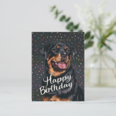 Carte Postale Rottweiler Joyeux Anniversaire (Debout devant)