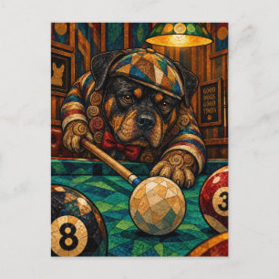 Carte Postale Rottweiler, Mosaïque Géométrique