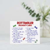 Carte Postale ROTTWEILER, propriété Lois 2 (Debout devant)
