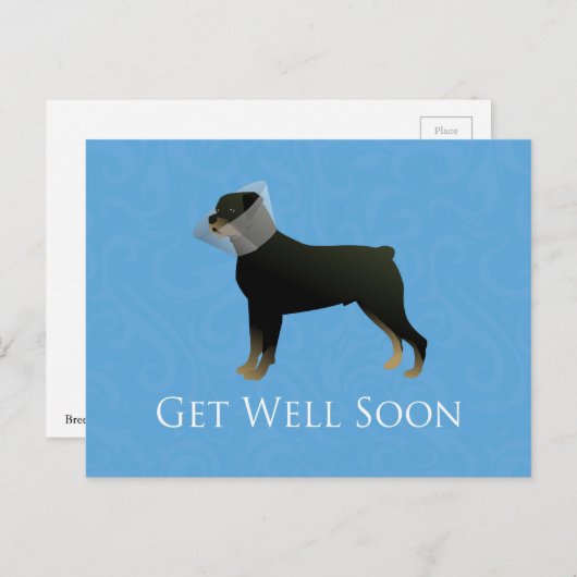 Carte Postale Rottweiler S'En Sortir Bientôt Design (Devant / Derrière)