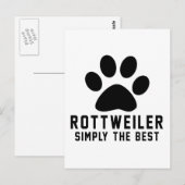 Carte Postale Rottweiler Simplement le meilleur (Devant / Derrière)