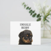 Carte Postale rottweiler snuggle chiot pote (Debout devant)