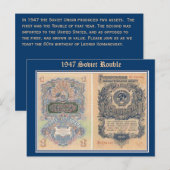 Carte Postale Rouble, 1947 Rouble soviétique (Devant / Derrière)