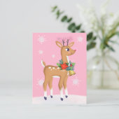 Carte postale Roudolph Reindee pour Noël rose (Debout devant)