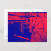 Carte Postale Roue à fusée rouge et bleue (Devant / Derrière)