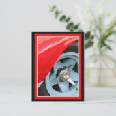 Carte Postale Roue bleue et clapet (Debout devant)