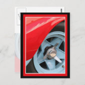 Carte Postale Roue bleue et clapet (Devant / Derrière)