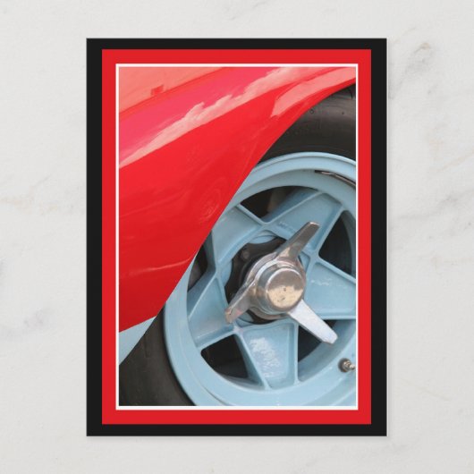 Carte Postale Roue bleue et clapet (Devant)