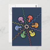 Carte Postale Roue couleur guitare (Devant / Derrière)