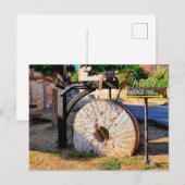 Carte Postale Roue de broyage en pierre (Devant / Derrière)